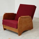 Art Deco Eastern European convertible daybed folding armchair 1960
