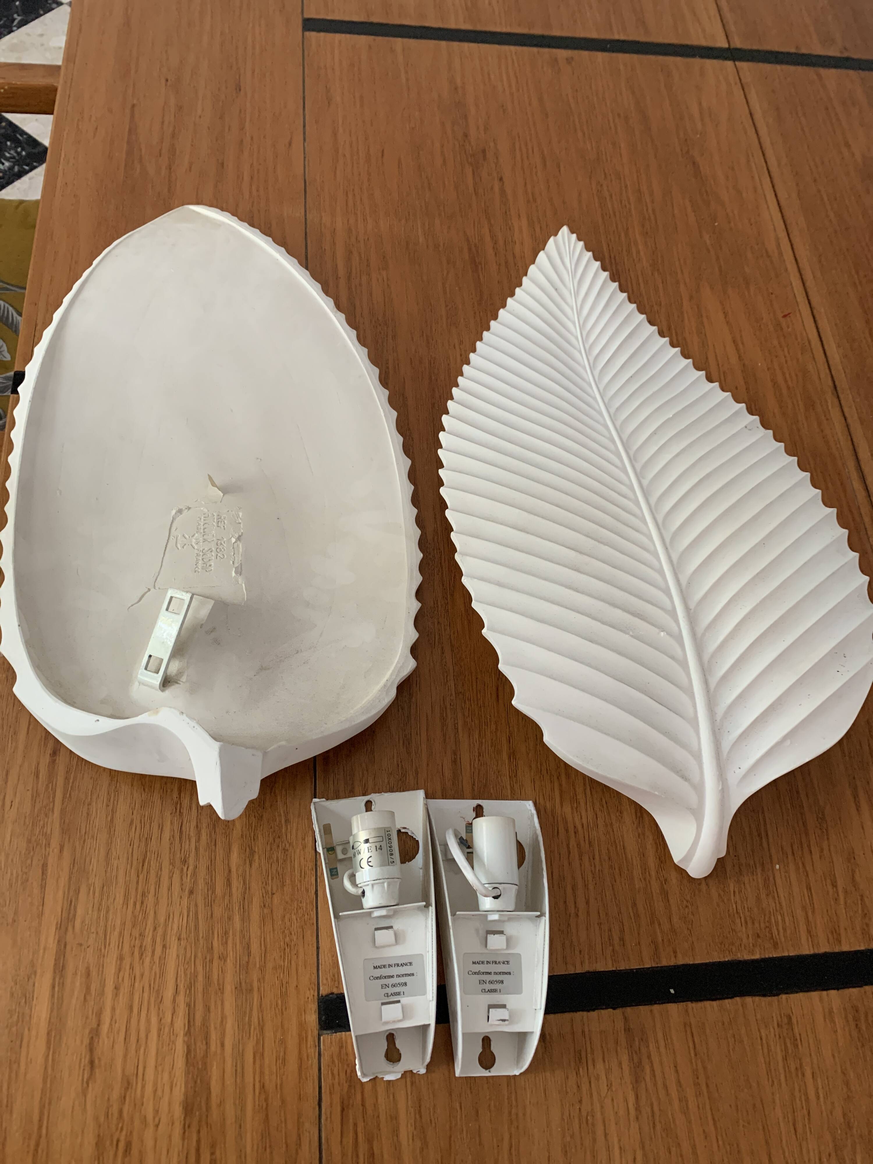 Charm leaf plaster wall lamp