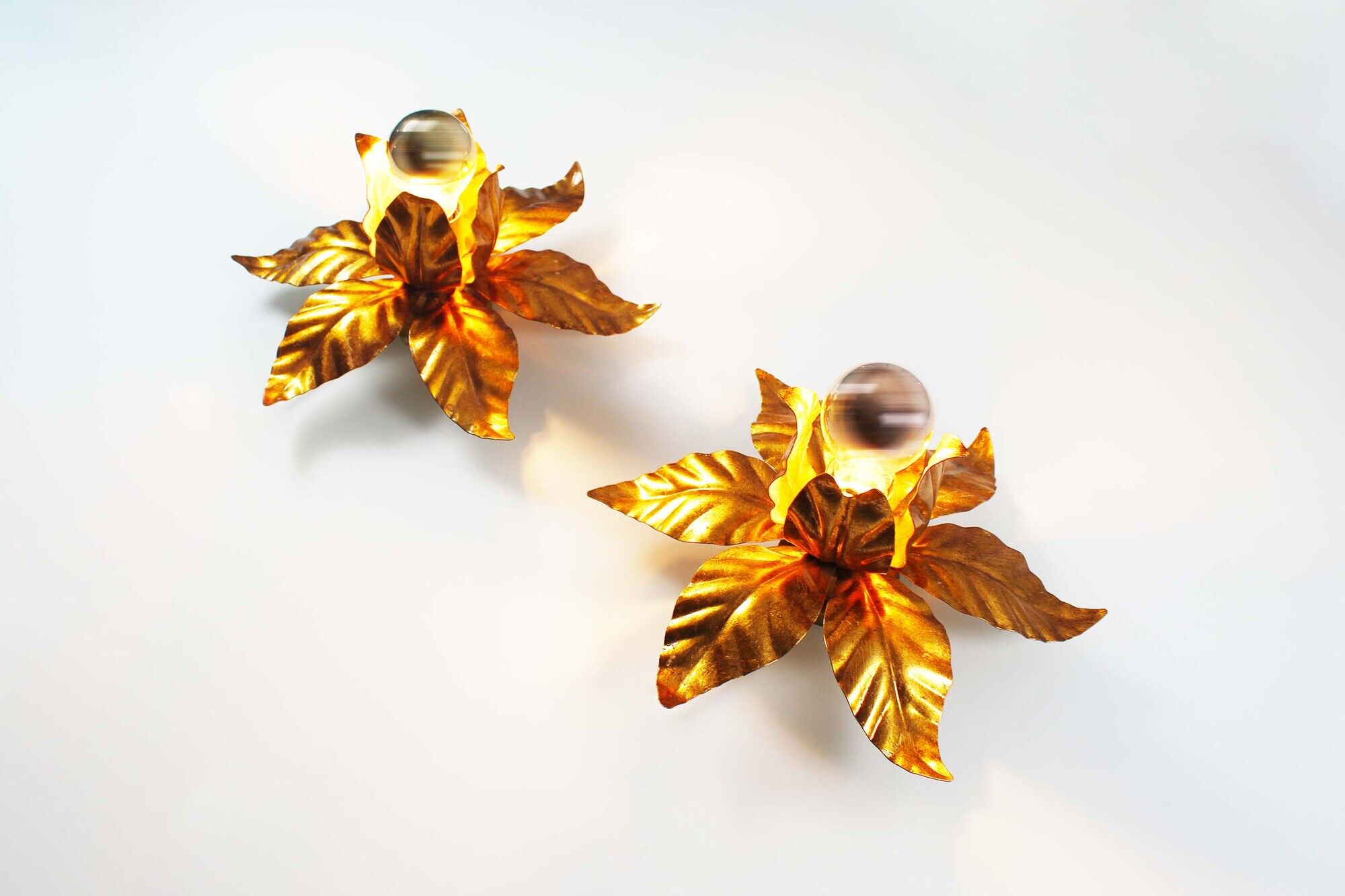 Pair of 1970's Italian gilt Florentine Wall Lights