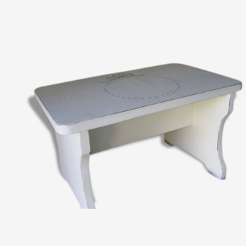 Footrest in white weathered wood
