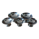 5 coupes à glace anciennes en inox