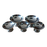 5 coupes à glace anciennes en inox