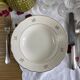 6 antique cream and gold earthenware deep plates by Villeroy and Boch.
