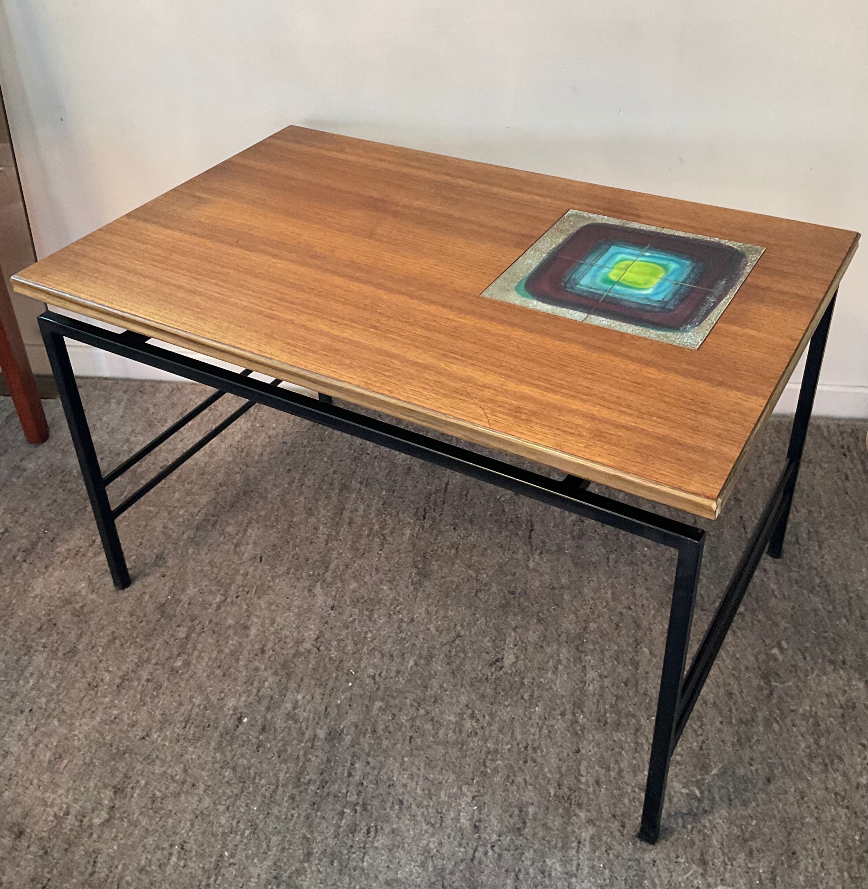 Vintage coffee table in wood and metal years 60/70