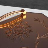 Art Deco Mirrored Glass and Copper Tray, Belgium ca. 1920