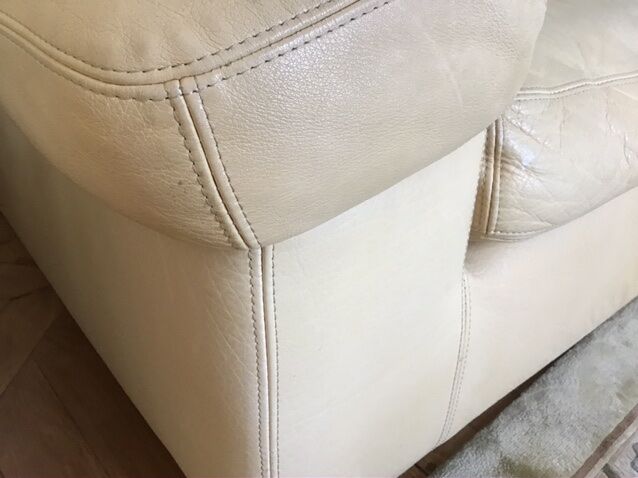 Pair of grained leather sofas Duvivier iconic model Maillol 1990