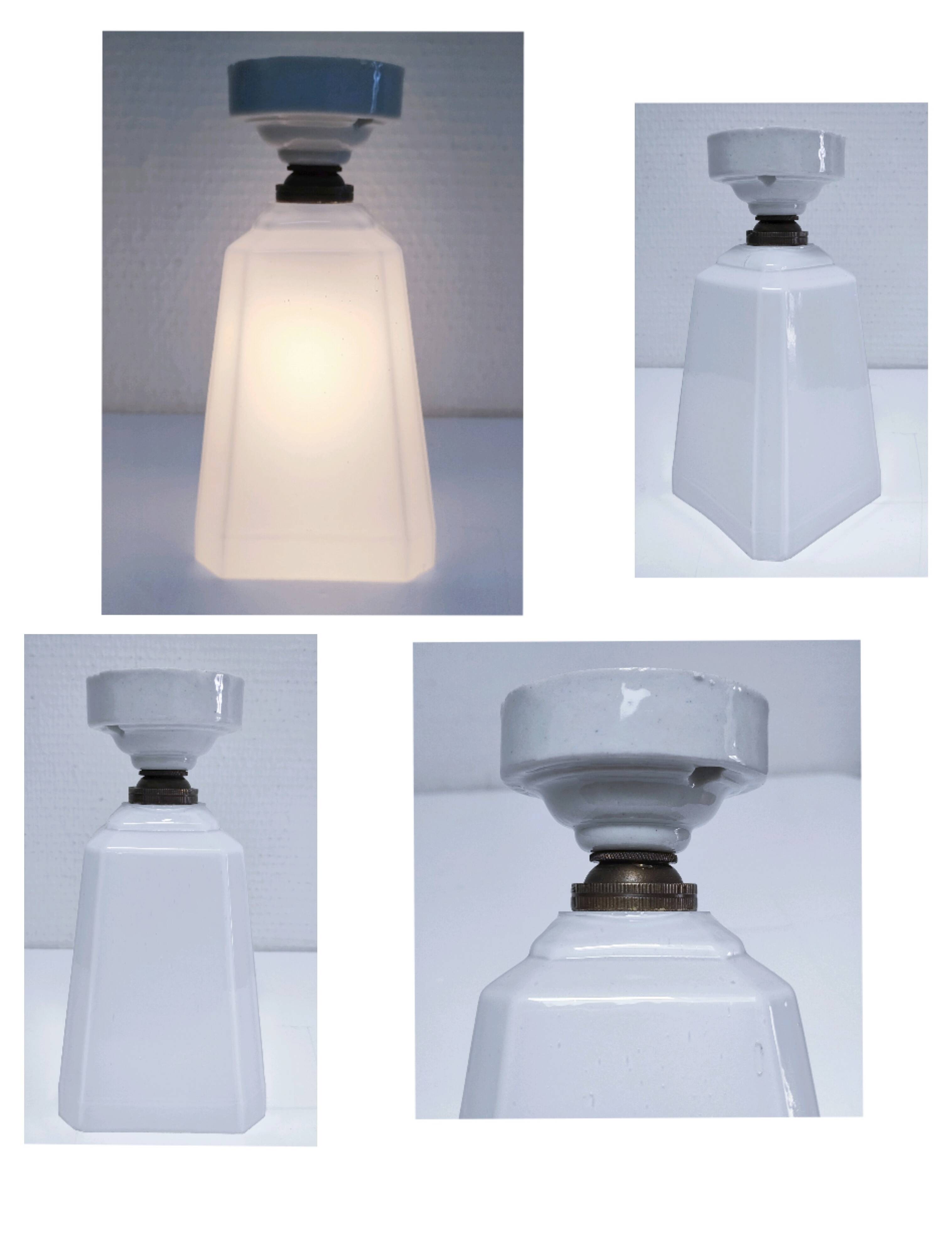 Art deco opaline porcelain lamp