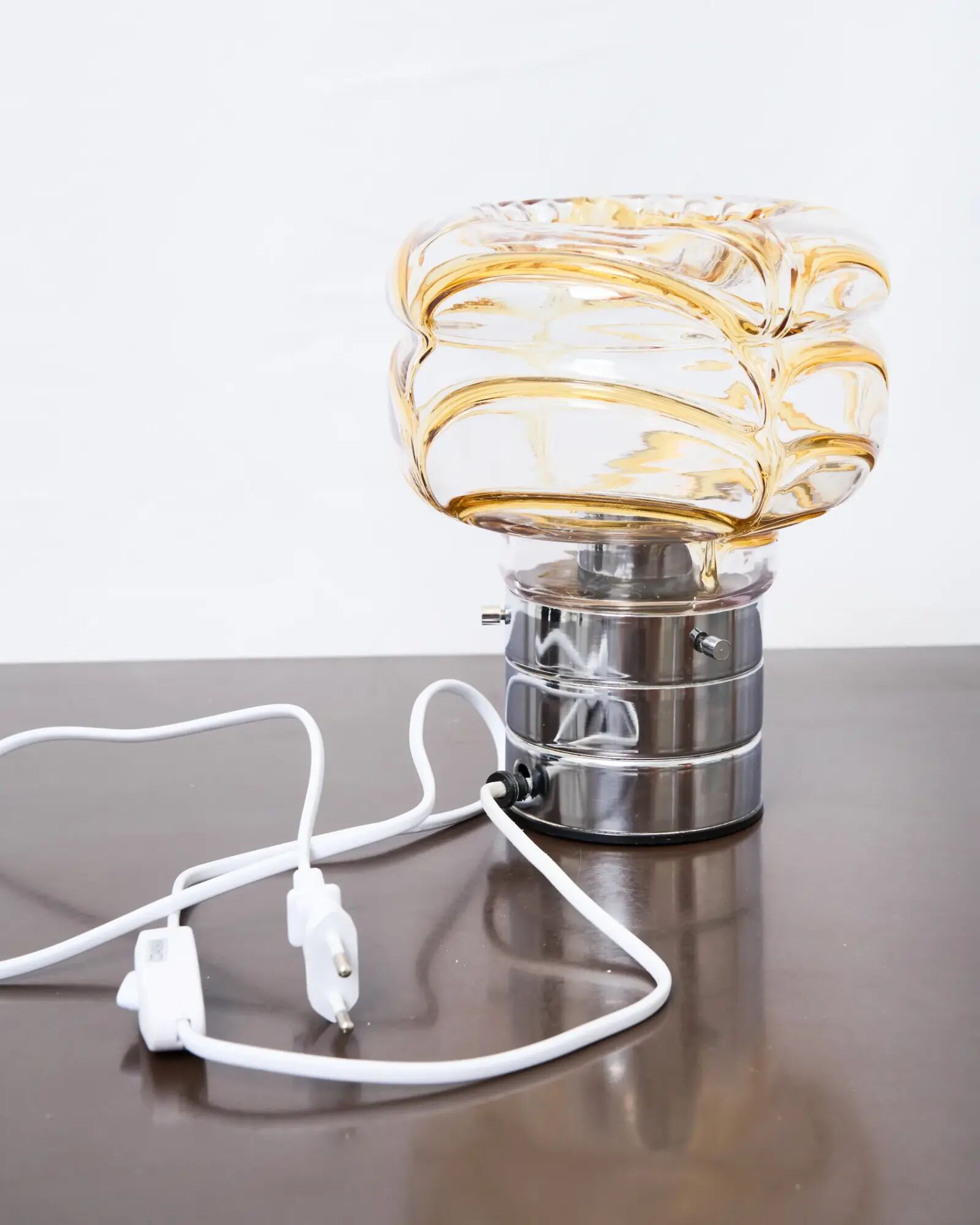Caramel Murano glass table lamp, Mazzega, 1970s