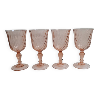 Set 4 verres à vin rose