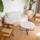 Ibiza white marble circular coffee table - 90 cm D