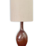 Stoneware and ecru woven jute lamp