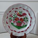 Decorative hand-painted ceramic plate 50s-60s