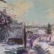 Oil on canvas, landscape under the snow, Jacques Wallart