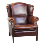 Vintage Sheepskin Wingback Chair