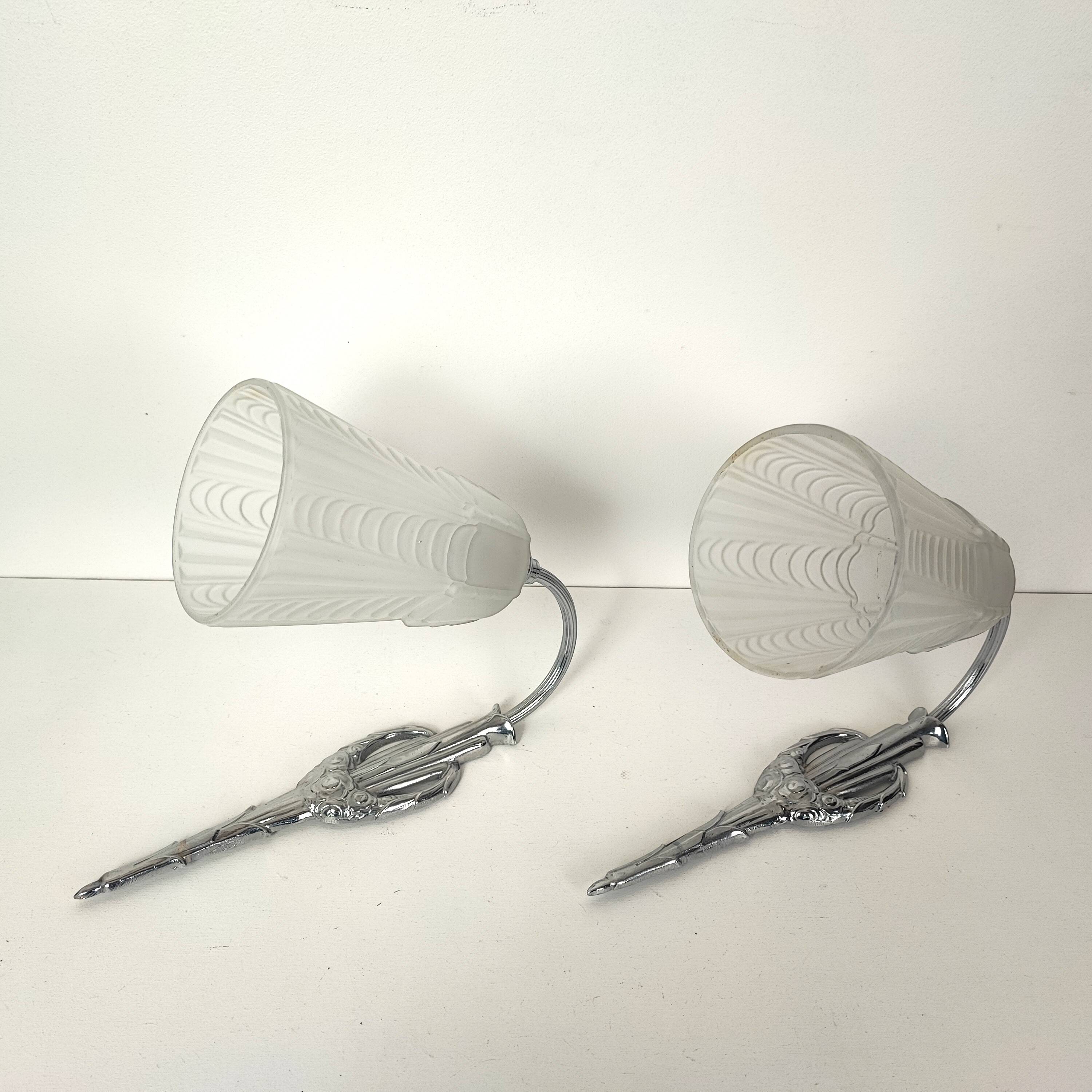 Pair of Art Deco wall lights