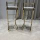 Tabourets de bar en Z de style mid-century moderne en or et en shearling naturel - Paire