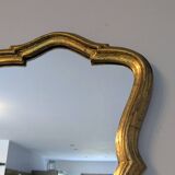 Baroque style gilded mirror – antique patina – 37 x 30 cm