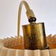 Brass floor lamp with dark brown leather trim, Swedish / Scandinavian Modernity