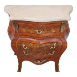 Louis XV style curved chest of drawers in marquetry