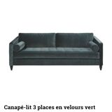 Sofa bed 3 places velvet green