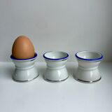 Trio of shells diabolo white edging silver and bright blue 50s