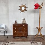 Chest of drawers semainier chiffonnier vintage oak 1950 style Art deco