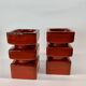 Set of 2 pottery block candleholders, 1970s