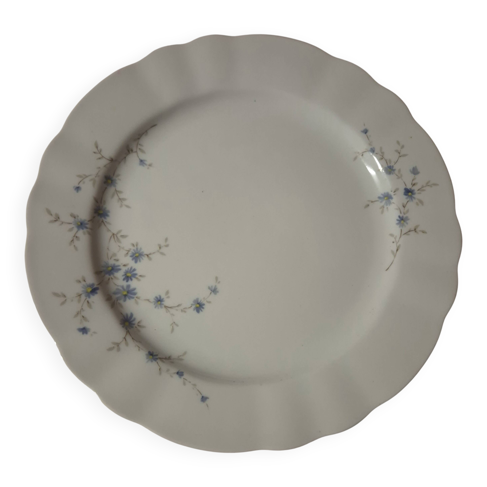 Fine porcelain dinner plate with blue flower, Winterling, Markletheuthen Bavaria