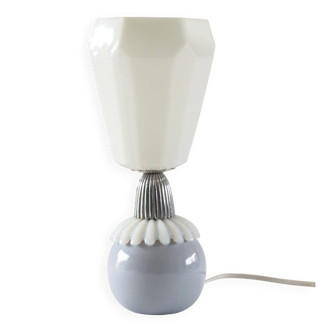 Opaline lamp and lavender earthenware