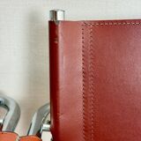 4 fauteuils S34 style Marc Stam en cuir cognac et tubulaire