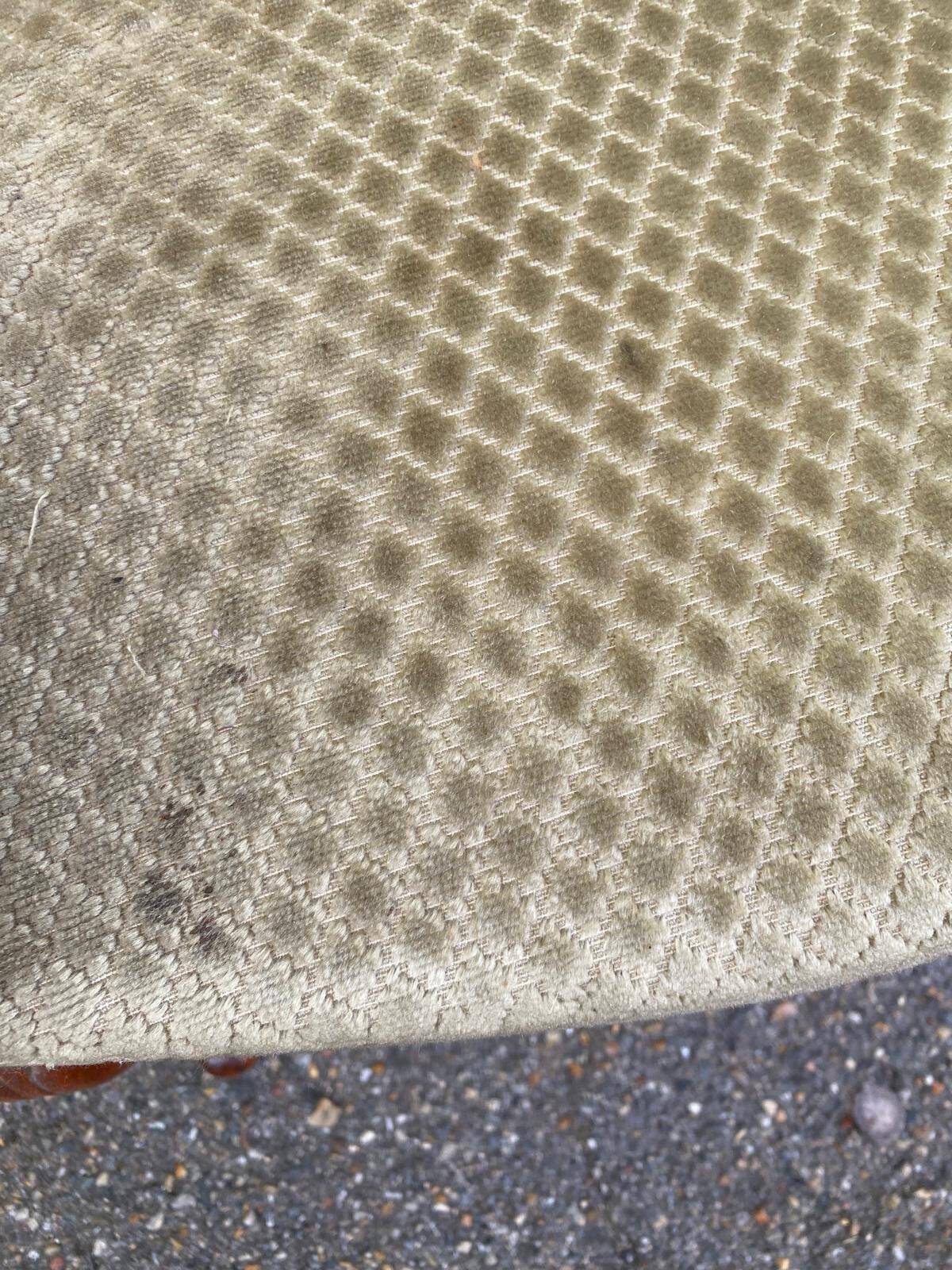 Louis Philippe regency office chair in solid wood and beige velvet