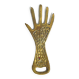 Brass hand bottle opener