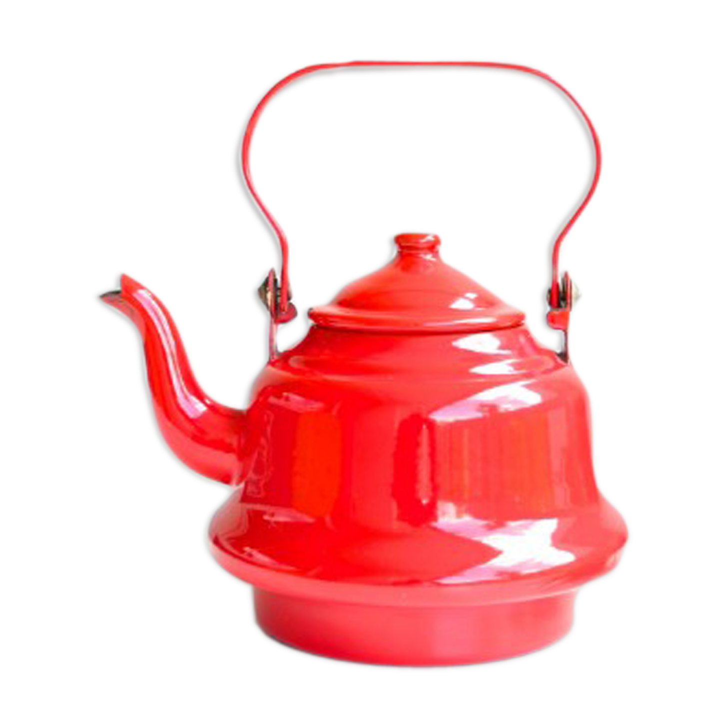 Red enamelled teapot, 1950s