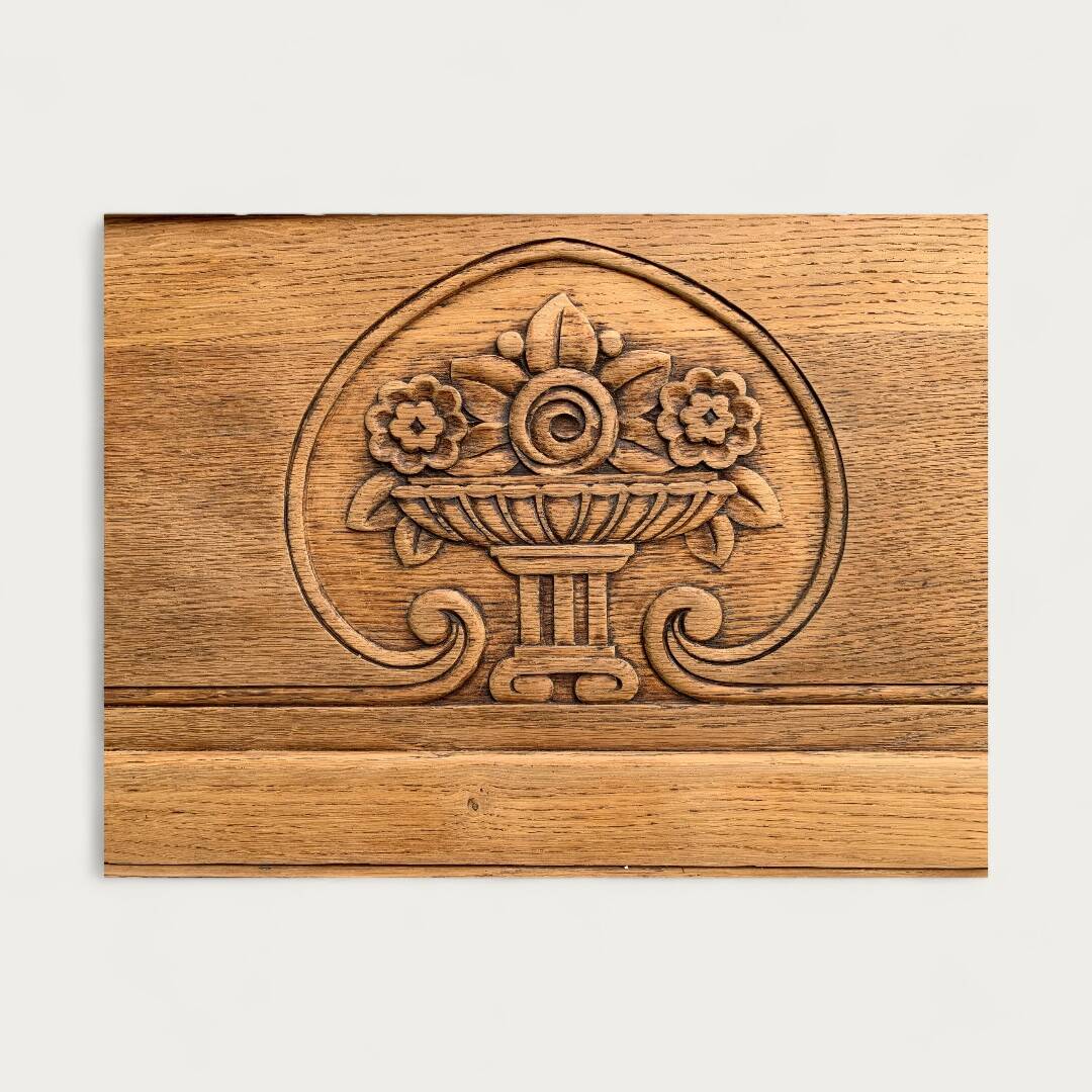 Armoire parisienne vitrée art déco bois brut 1930