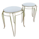 Pair of vintage 1960 stools in gold metal