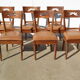 6 chaises en bois exotique et cuir
