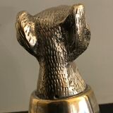 Calice or silver metal glass with dog's head 19th century