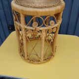 Peacok vintage bohemian chic rattan stool