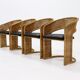 Set de 4 chaises de salle à manger en rotin par Luit van der Helm, Pays-Bas Années 1980