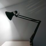 Lampe de bureau à bras oscillant vert réglable d’architecte, années 1970
