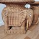 Pair of rattan elephant tables