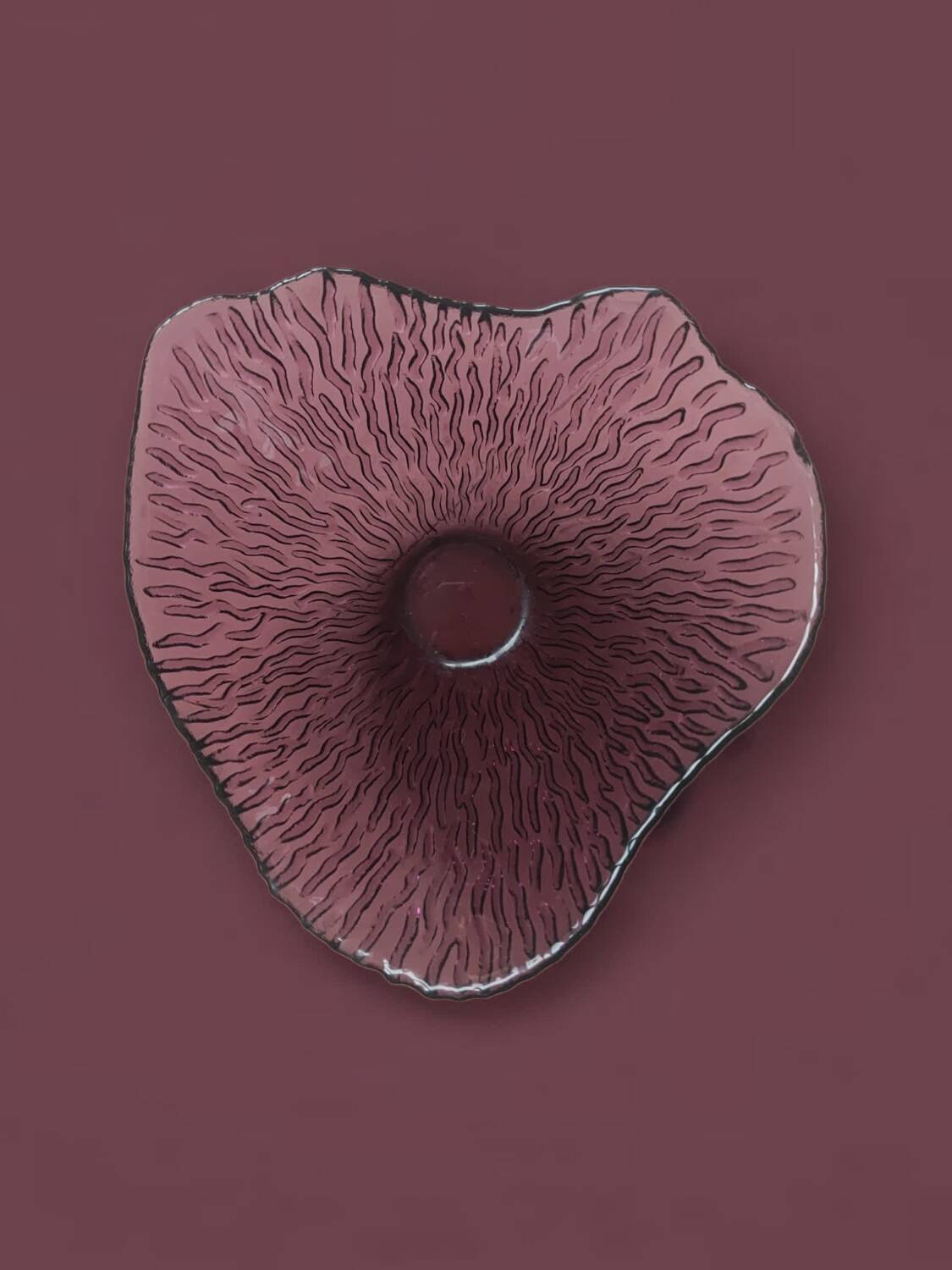 Purple coral style molded glass bowl