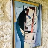 Vintage abstract painting, signed, circa 70's/80's