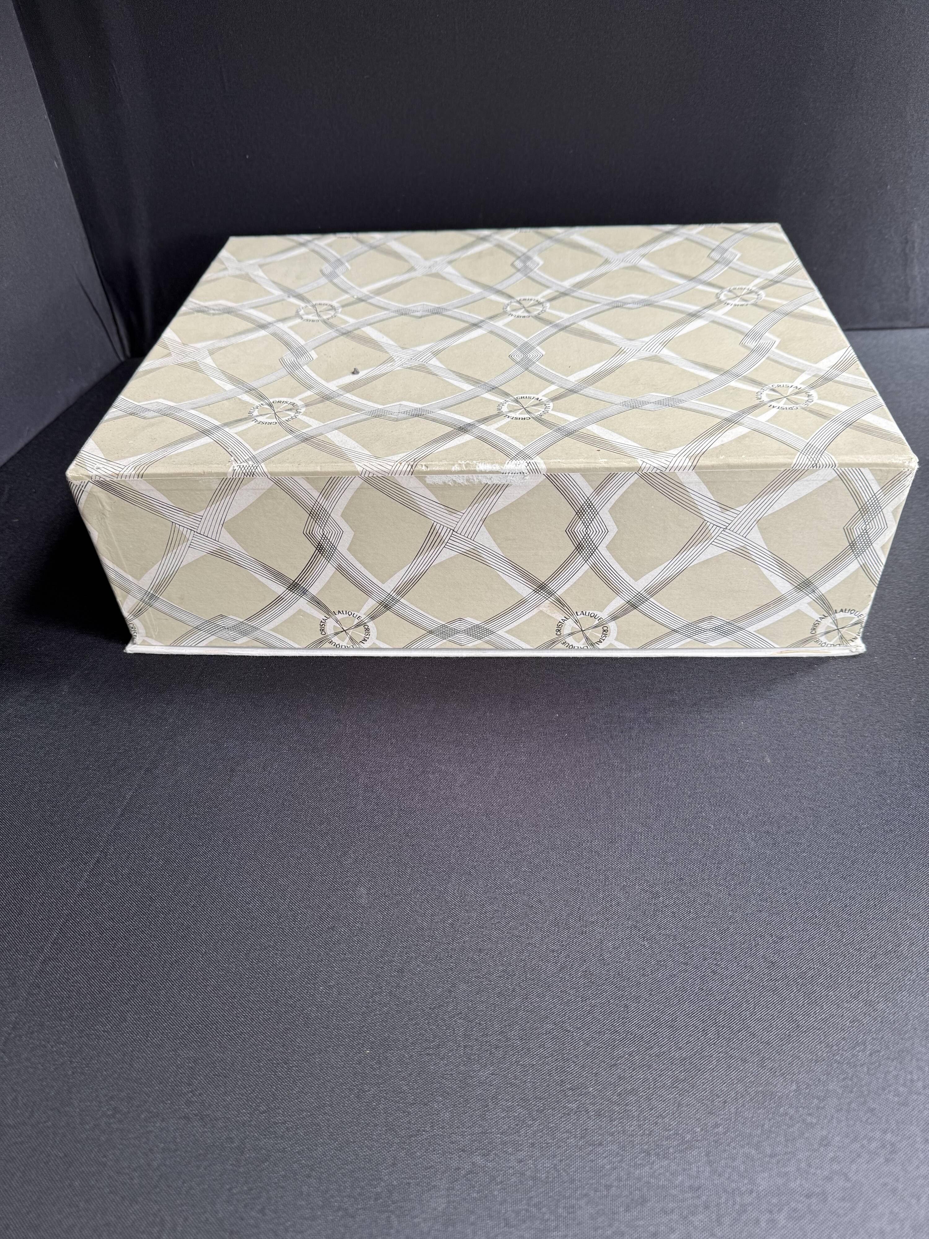 6 Lalique France Artois whisky glasses in a box