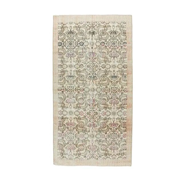 1970s Turkish handmade wool area rug 100x191