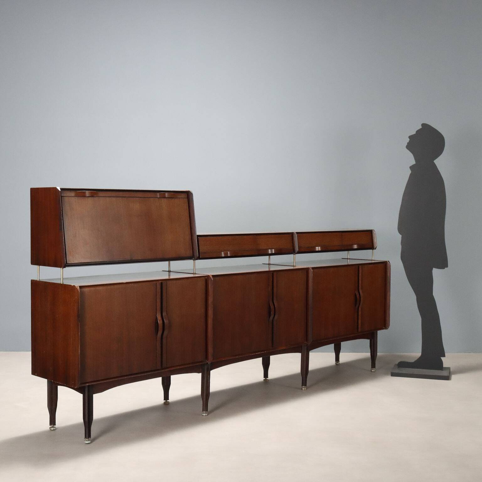 Vintage sideboard in exotic wood, Italian design, 1960s, original