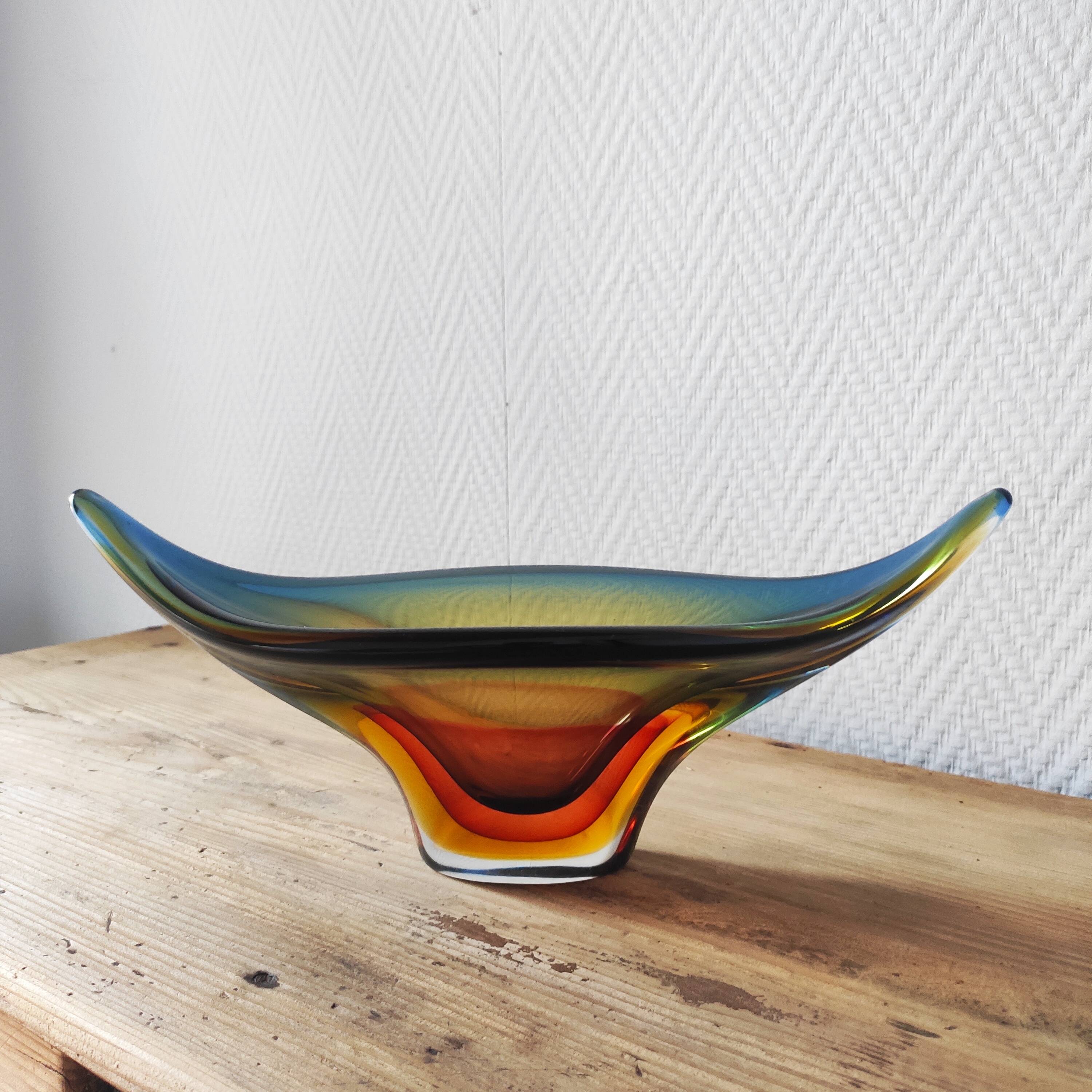 Murano glass cup Sommerso Italy 1960