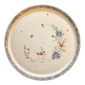 Limoges porcelain plate decorated by hand in Chantilly