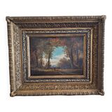 Painting 19th century oil on panel signed