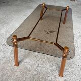 Table basse vintage cuivree 1950